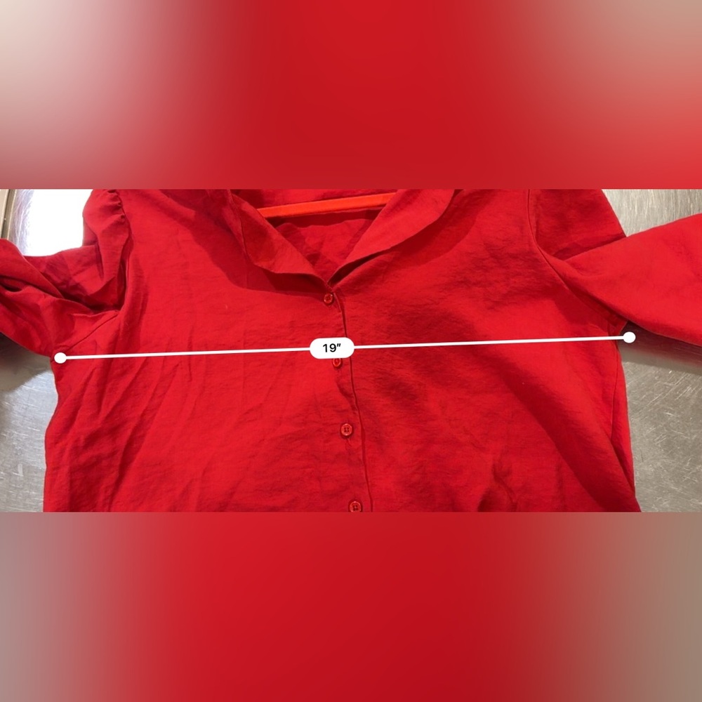 English Factory Scallop Collared Dress Shirt Size Medium - Picture 7 of 7